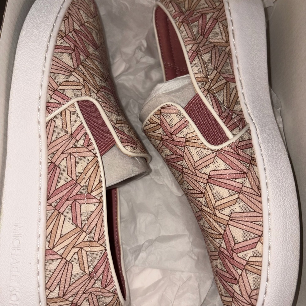 Michael Kors Women's Geometric Pink Slip-On Sneakers